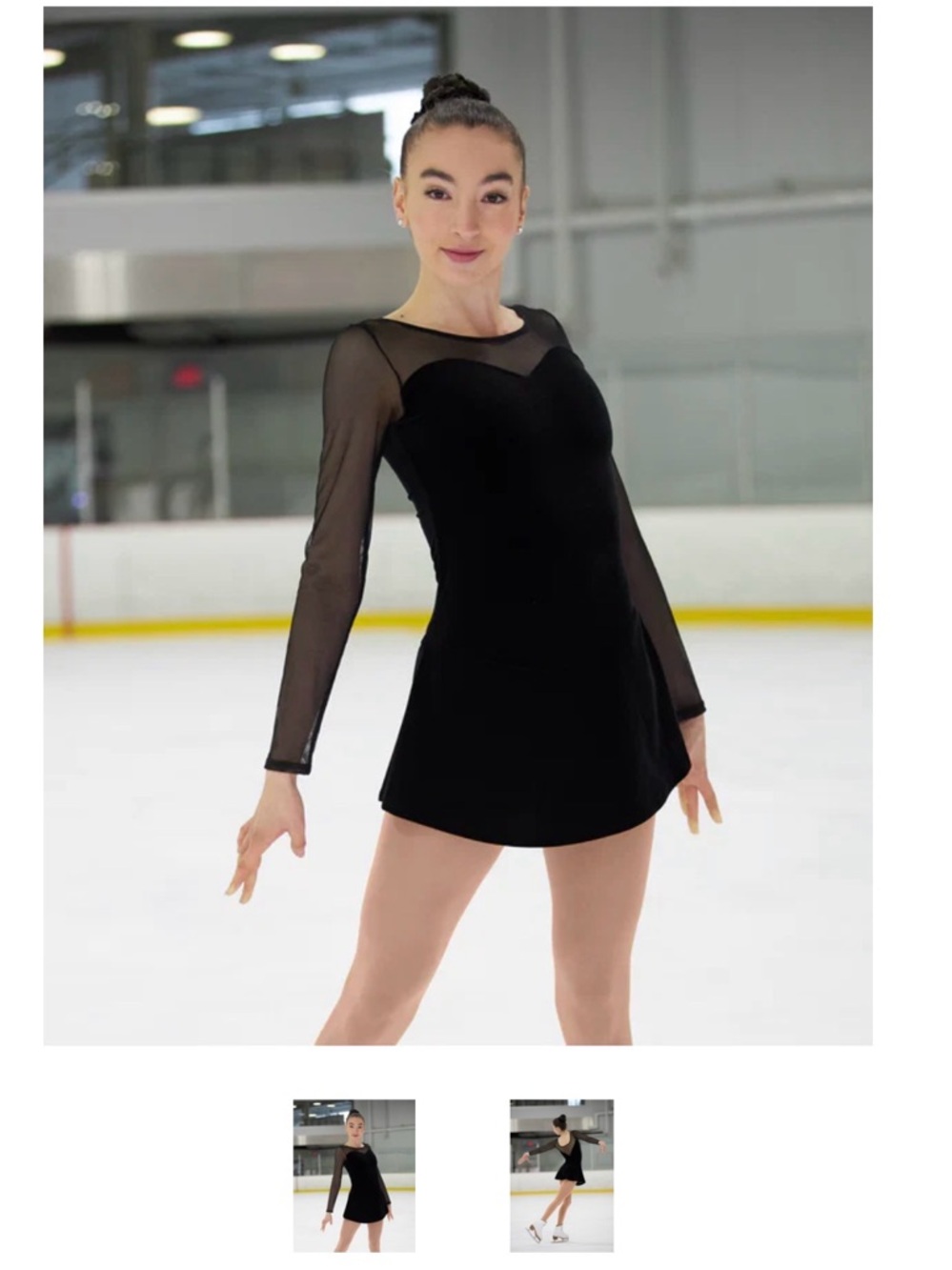 Classic Black Long-Sleeve Dance Costume Dress